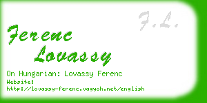 ferenc lovassy business card